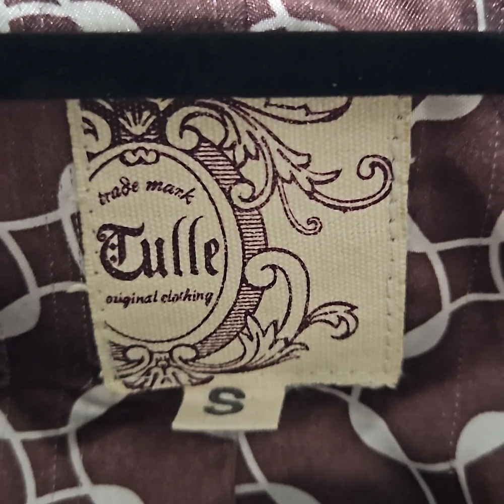 Tulle Wool Double Breasted Pea Coat Brown